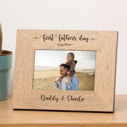First Fathers Day Together Wood Picture Frame (6