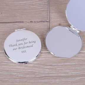 Personalised Compact Mirror - Silver Plated