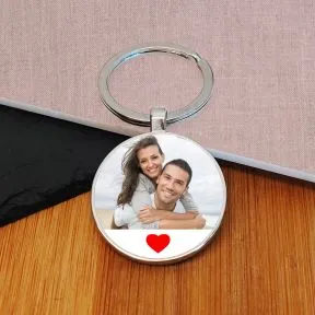 Photo Upload with Heart Key Ring