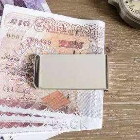 Personalised Money Clip - Silver Plated