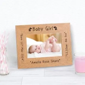 New Baby Girl Wood Picture Frame (7