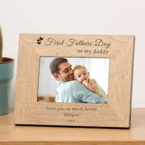 First Father's Day as my Daddy, Grandad etc Wood Picture Frame (6
