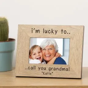 I'm Lucky to call you Daddy, Mummy, Nanny etc Wood Picture Frame (6
