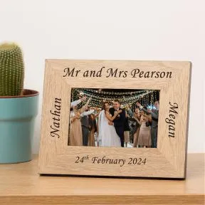 Mr & Mrs Wood Picture Frame (6