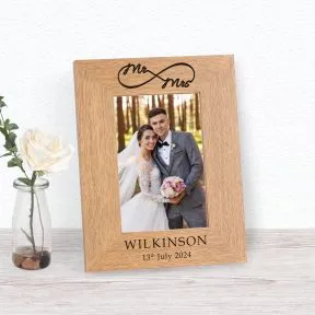 Mr & Mrs Infinity Wood Picture Frame (6
