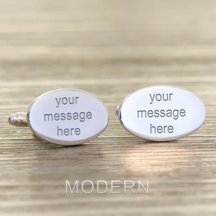 Personalised Any Message Cufflinks - Silver Finish