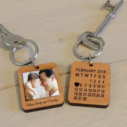 When . . . Met Daddy Photo Upload Key Ring