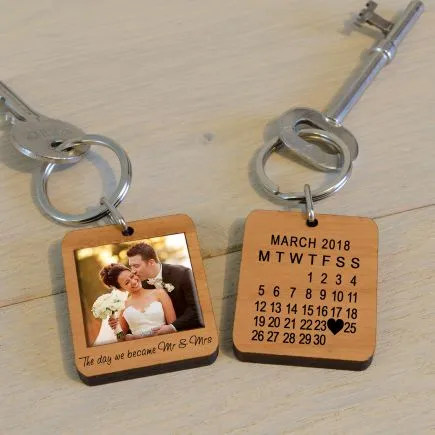 The Day We Became Mr & Mrs Photo Upload Key Ring