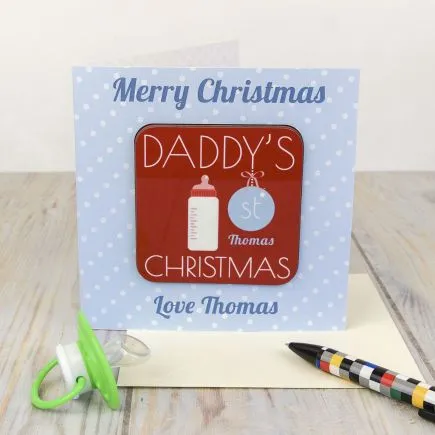 Daddys 1st Christmas Coaster Card