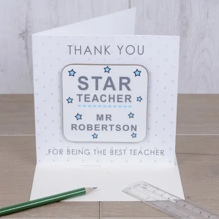 Star Teacher Coaster Card