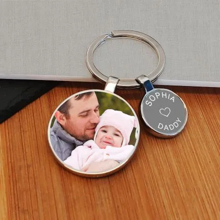 Loveheart Charm Photo Upload Key Ring