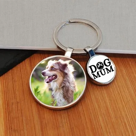 Dog Mum Charm Photo Upload Key Ring