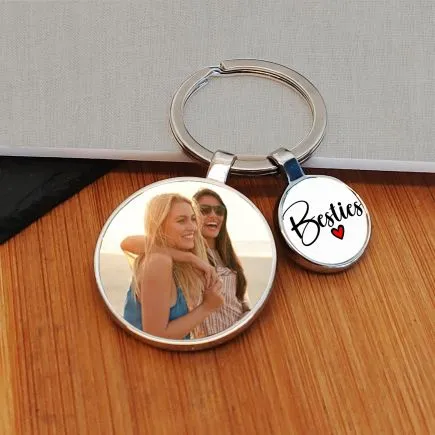 Besties Charm PhotoUpload Key Ring