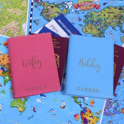 Pair of Wifey / Hubby Passports - Faux Leather