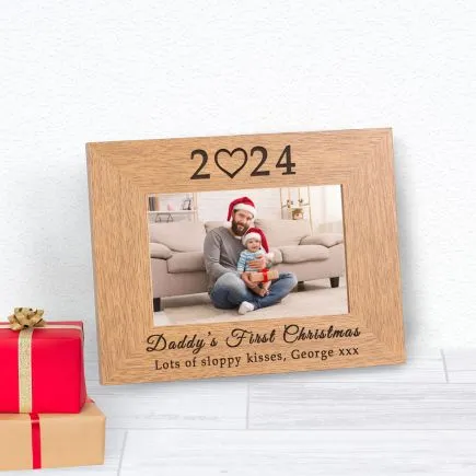 Daddy's First Christmas Wood Picture Frame (6