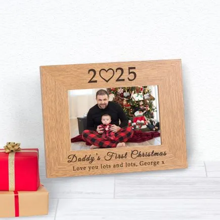 Daddy's First Christmas Wood Picture Frame (6