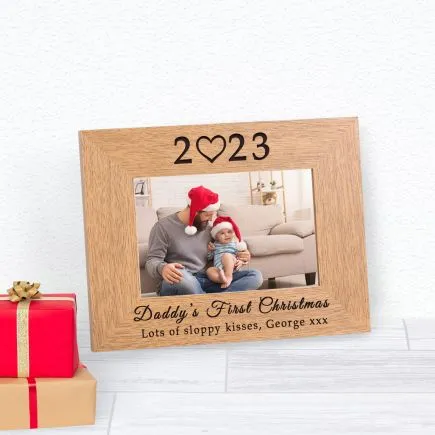 Daddy's First Christmas Wood Picture Frame (6