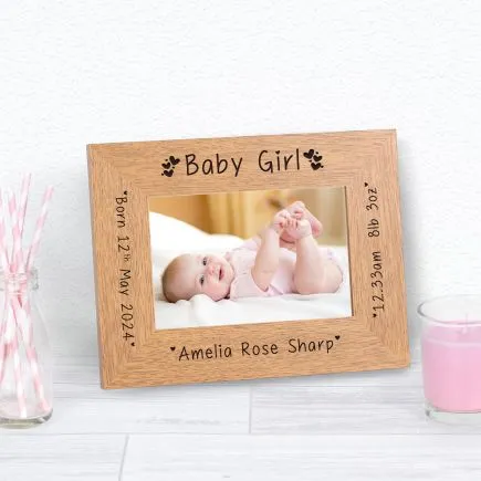 New Baby Girl Wood Picture Frame (6