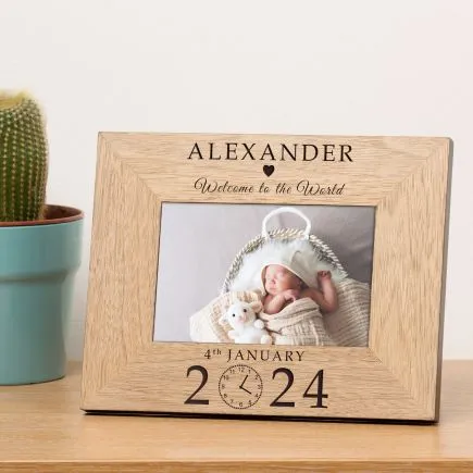 New Baby Welcome to the World Wood Picture Frame (6