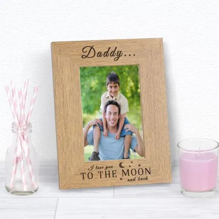 I or We Love You to the Moon and Back Wood Picture Frame (6