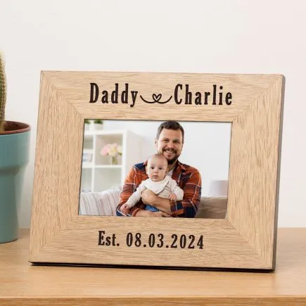 Daddy & New Baby Wood Picture Frame (6