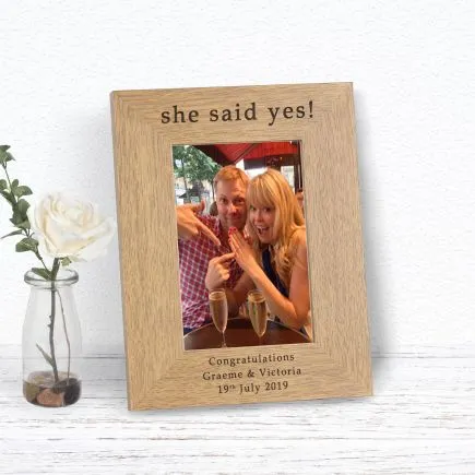 She Said Yes! Wood Picture Frame (6