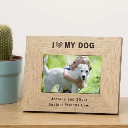 I Love My Dog Wood Picture Frame (6
