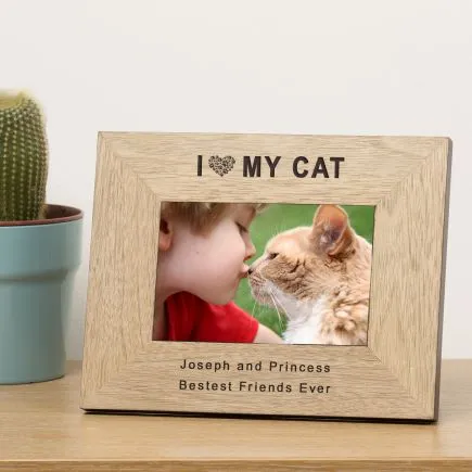 I Love My Cat Wood Picture Frame (6