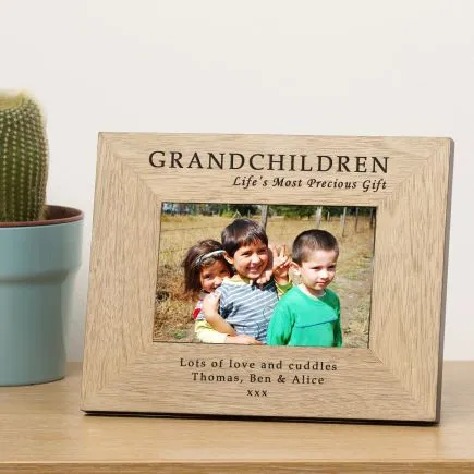 Grandchildren, life's most precious gift Wood Picture Frame (6