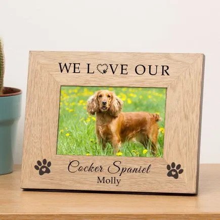 I Love My / We Love Our Dog Wood Picture Frame (6