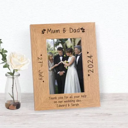 Thank you Mum & Dad Wedding Day Wood Picture Frame (6