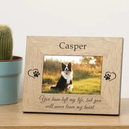Never Leave My Heart Pet Memory Wood Picture Frame (6