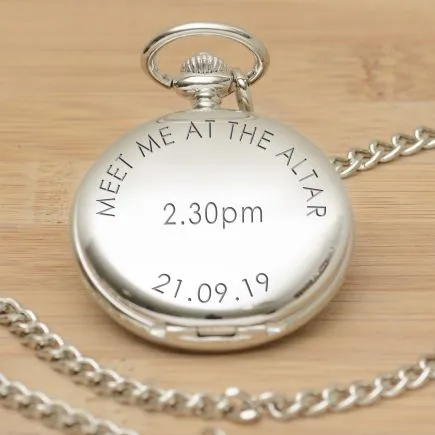 Meet Me At The Altar Pocket Watch - Silver Finish