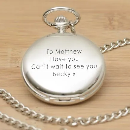 Personalised Pocket Watch - Silver Finish