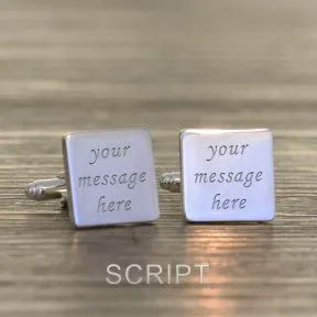 Personalised Any Message Cufflinks - Silver Finish