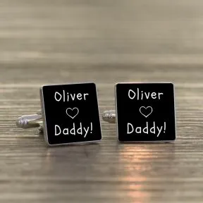 Loves Daddy Cufflinks - Silver Finish