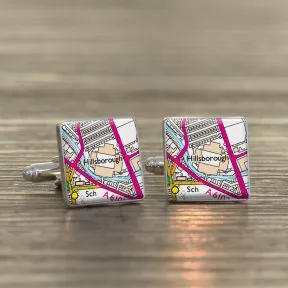 Favourite Place Cufflinks - Silver Finish