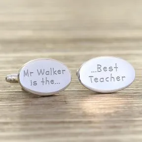 Best Teacher Cufflinks - Silver Finish