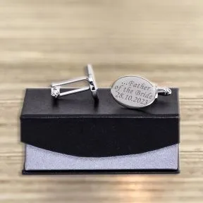 Love & Thanks Father of the Bride Cufflinks - Silver Finish