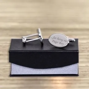 Thanks for being our Page Boy Cufflinks - Silver Finish