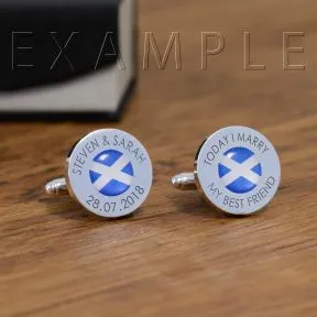 Home Nation Flag Cufflinks - Silver Finish