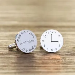 Walk me down the aisle / Special Time Cufflinks - Silver Finish