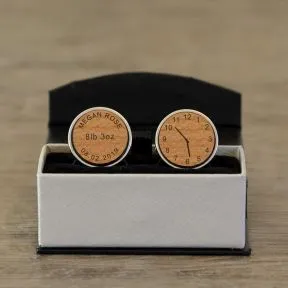 New Baby / Special Time Cufflinks - Cherry Wood