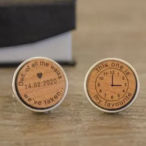 Dad of all the walks / Special Time Cufflinks - Cherry Wood
