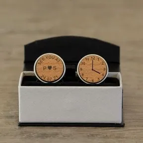 See you at / Special Time Cufflinks - Cherry Wood