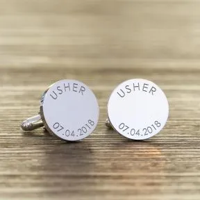 Wedding Party Cufflinks - Silver Finish