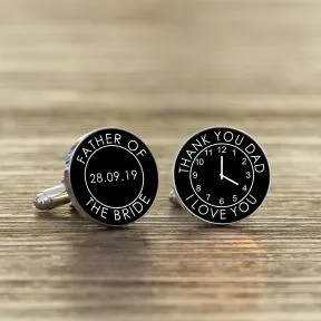 Father of the Bride/Groom Cufflinks - Silver Finish