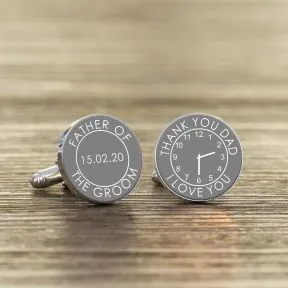 Father of the Bride/Groom Cufflinks - Silver Finish