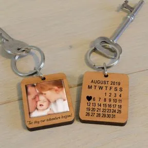 The Day Our Adventure Began Photo Upload Key Ring