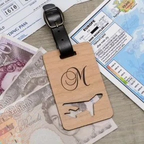 Initial Luggage Tag - Cherrywood